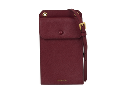 Prada Phone Pouch, Saffiano, Burgundy, 62, S, 1*